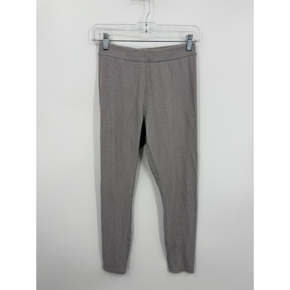 Alo Yoga Ribbed High-Waist Leggings Womens‎ Size M Grey Athleisure Stretch Knit